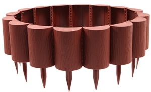 Бордюр ПРОТЭКТ Пеньки 8 секций пластик h15см коричневый L1,6м