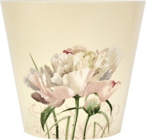 Кашпо ИнГрин Лондон ПИОН со вставкой пластик d-23см h-20см V-5л бежевый