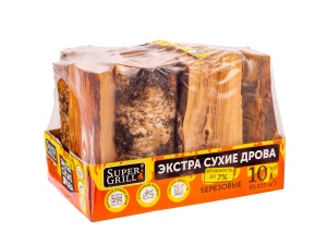 Дрова СуперГриль сухие для мангала и гриля березовые бокс 10кг