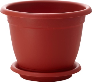 Кашпо ИнГрин Борнео с поддоном пластик d-43см h-34см V-25,8л терракотовый