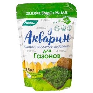 Удобрение сухое БХЗ Акварин для Газонов водорастворимое комплексное минеральное 0,5 кг