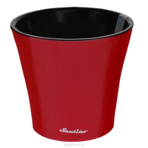 Кашпо Сантино Арте со вставкой пластик d22см h20см V5л красный