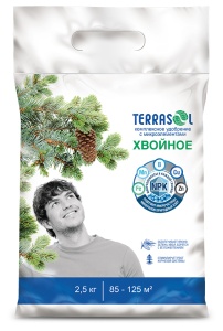 Удобрение сухое Террасол минеральное Хвойное с микроэлементами 2,5 кг