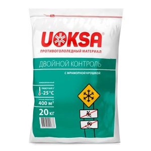 Противогололедный материал УОКСА Двойной контроль -25°С с зипзастеж 20кг