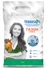 Удобрение сухое Террасол минеральное для Газона осень с микроэлементами 5 кг