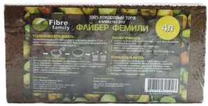 Торф ФАЙБЕР ФЕМИЛИ кокосовый 4л брикет 315г