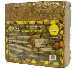 Торф ФАЙБЕР ФЕМИЛИ Чипсы кокосовые 3л брикет 275г