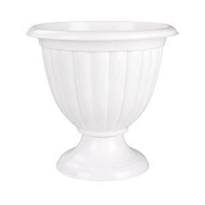 Вазон на ножке АЛЬТЕРНАТИВА Жасмин пластик d-42см h-39см V-18л белый