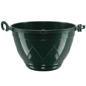 Кашпо подвесное Сантино Лилия с поддоном пластик d-23,5см h-14см V-4л зеленый