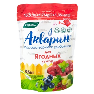 Удобрение сухое БХЗ Акварин для Ягодных культур водорастворимое комплексное минеральное 0,5 кг
