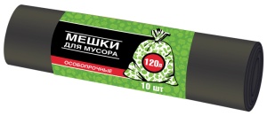 Мешки ГРС для мусора особопрочные п/э V-120л рулон 10шт