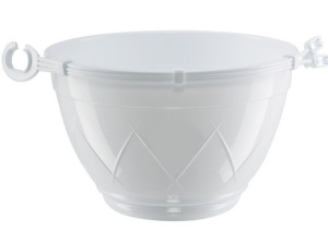 Кашпо подвесное Сантино Лилия с поддоном пластик d-23,5см h-14см V-4л белый