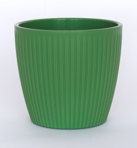 Кашпо ЭВИ ВипСет со вставкой пластик d-14см h-13см V-1,5л зеленый