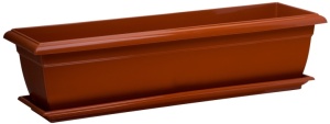 Ящик балконный Сантино с поддоном пластик L-60см терракот