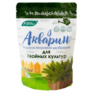 Удобрение сухое БХЗ Акварин для Хвойных культур водорастворимое комплексное минеральное 0,5 кг