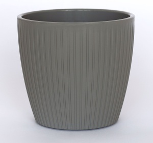 Кашпо ЭВИ ВипСет со вставкой пластик d-14см h-13см V-1,5л серый