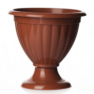 Вазон на ножке АЛЬТЕРНАТИВА Жасмин пластик d-42см h-39см V-18л коричневый