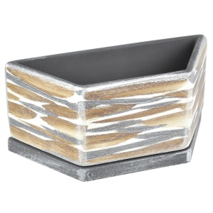 Кашпо Сады Аурики ТРАПЕЦИЯ NK02/21 гипс V-1,05л,b-10см,h-11см темно-бежевый