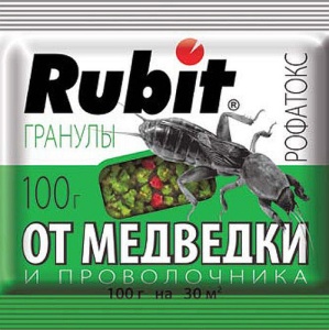 Инсектицид Рубит Рофатокс от медведки и проволочника гранулы 100г