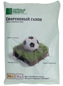 Семена газона Зеленый Ковер ЗЕЛЕНЫЙ КВАДРАТ спортивный пакет 1кг