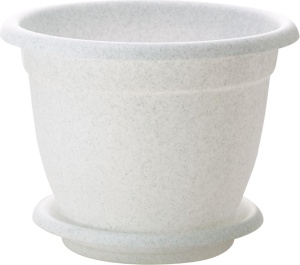 Кашпо ИнГрин Борнео с поддоном пластик d-21см h-16,5см V-2,9л мраморный