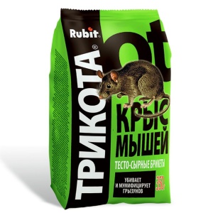 Родентицид Рубит от крыс и мышей мумифиц. приманка тесто брикет ТРИКОТА 350г