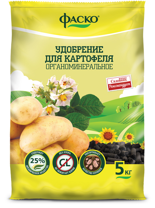Удобрение сухое Фаско органоминеральное для Картофеля гранулированное 5 кг