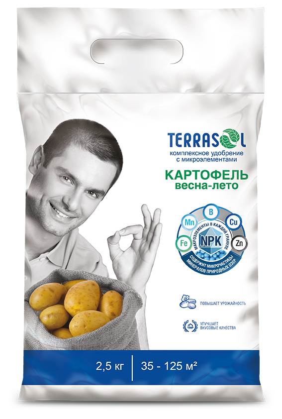 Удобрение сухое Террасол минеральное для Картофеля с микроэлементами 2,5 кг