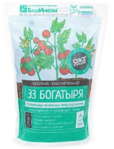 Удобрение сухое БашИнком микробиологическое 33 Богатыря гранулированное 0,8кг