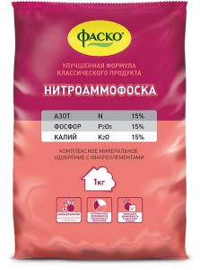 Удобрение сухое Фаско Нитроаммофоска минеральное 1кг