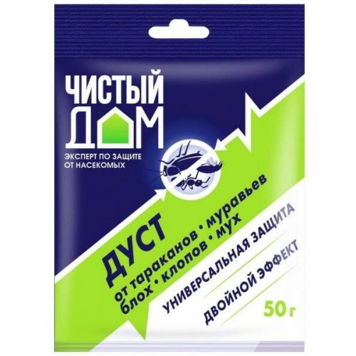 Инсектицид Чистый дом Дуст от тараканов 50г
