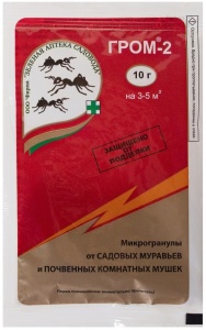 Инсектицид ЗАС Гром-2М от почвенных мушек и муравьев 10г (шт)