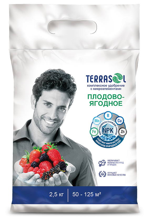 Удобрение сухое Террасол минеральное Плодово-ягодное с микроэлементами 2,5 кг