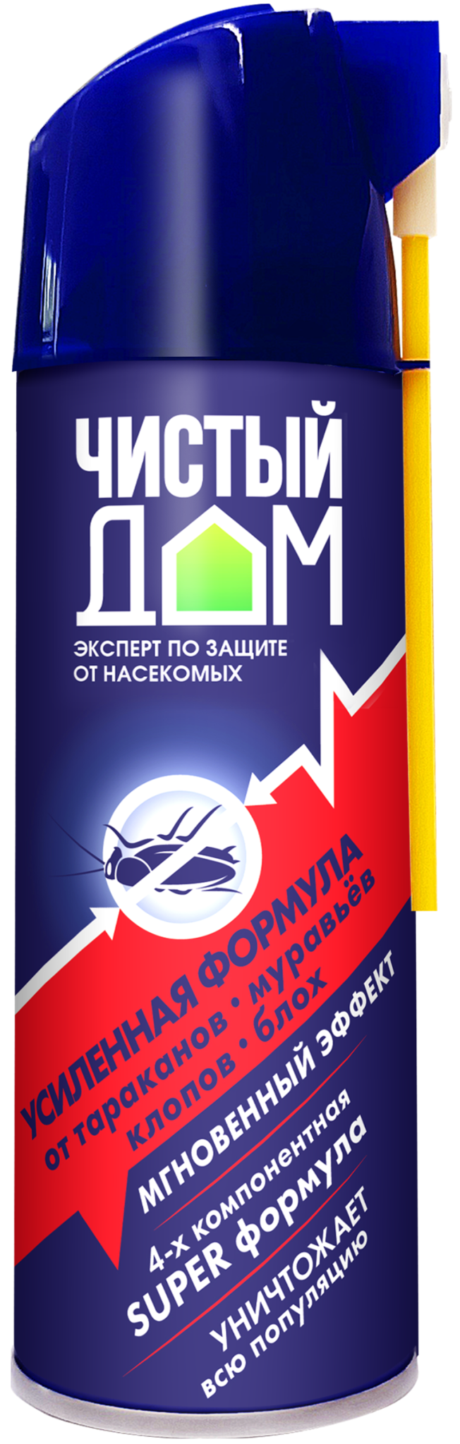Инсектицид Чистый дом Усиленная формула универсальный от насекомых аэрозоль 400мл