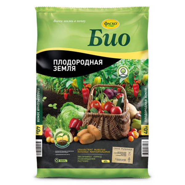 Грунт плодородная земля Фаско БИО 40л