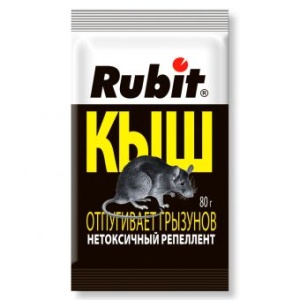 Родентицид Рубит репеллент для отпугивания мышей КЫШ 80гр