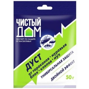 Инсектицид Чистый дом Дуст от тараканов 50г
