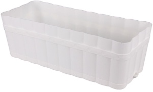 Ящик для цветов АЛЬТЕРНАТИВА Изюминка с поддоном пластик L46см V12л белый