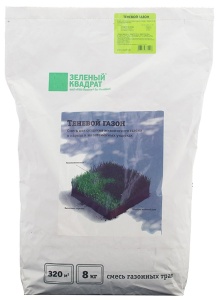 Семена газона Зеленый Ковер ЗЕЛЕНЫЙ КВАДРАТ теневыносливый мешок 8кг