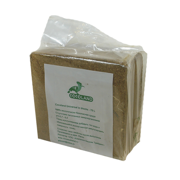 Субстрат кокосовый в блоках Cocoland® Universal 5кг (65-70л)