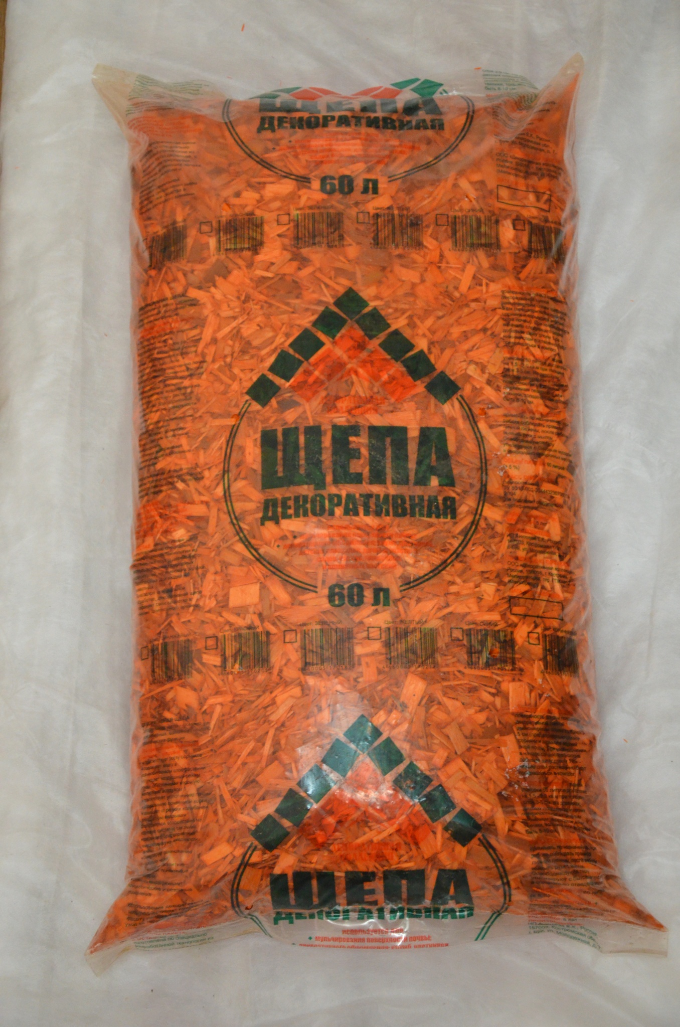 Щепа декоративная ДК оранжевая 60л