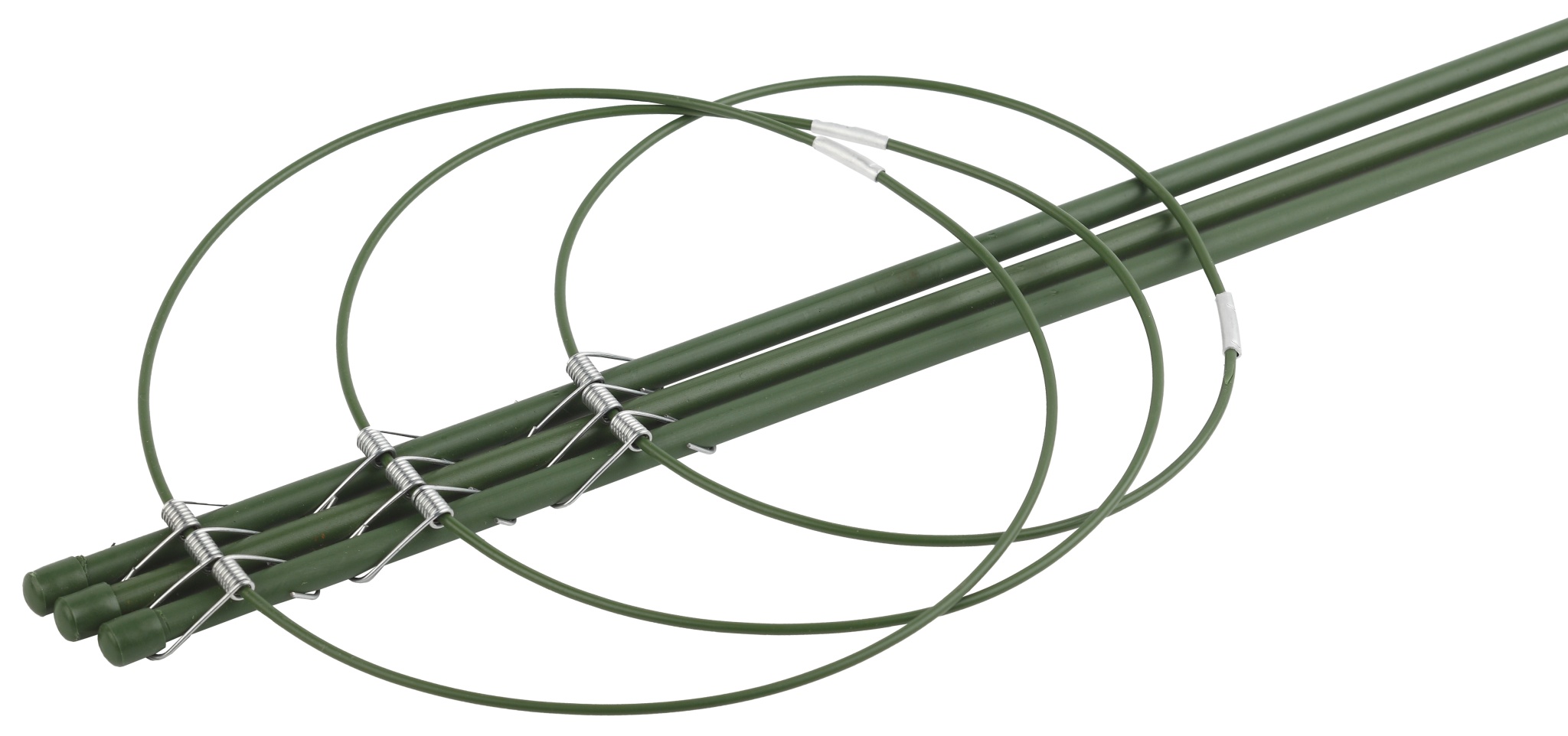 Опора ГРИН ЭПЛ 3 кольца для растений металл в пласт h-75см зеленая