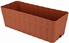 Ящик для цветов АЛЬТЕРНАТИВА Изюминка с поддоном пластик L46см V12л коричневый